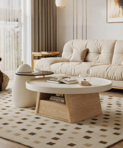 Bess Coffee Table, White & Oak