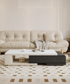 Bonnie Coffee Table, Black & White, Extendable