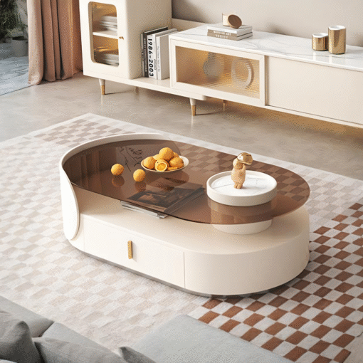 Cecil Oval Coffee Table, Living Room Table