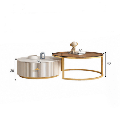 Elowen Coffee Table Set, Glass & Sintered Stone - Image 5