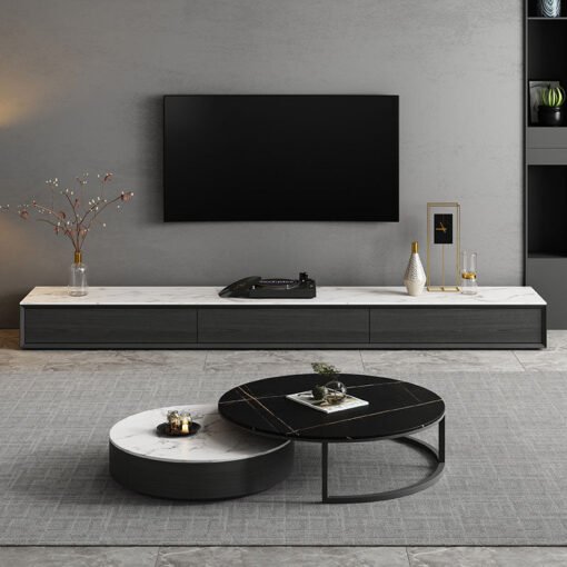 Vasagle Living Room Set, Vasagle Nesting Coffee Table, Sintered Stone - Image 2