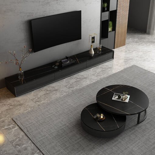 Vasagle Living Room Set, Vasagle Nesting Coffee Table, Sintered Stone - Image 3