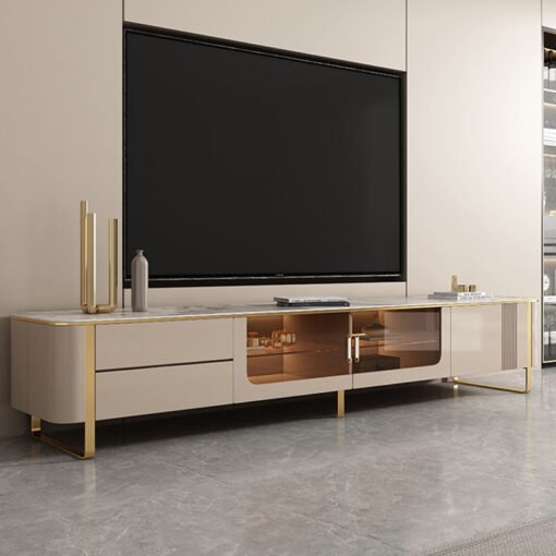Carl Living Room Set, Carl Rectangle Coffee Table, Gold Legs - Image 3