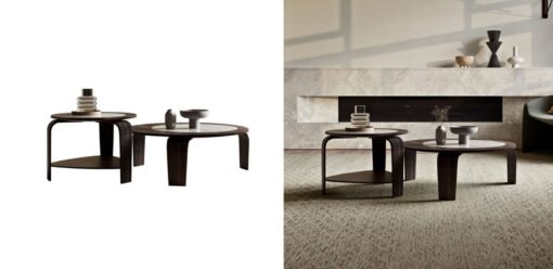 Chloe Round Nesting Coffee Table Set, Walnut - Image 5